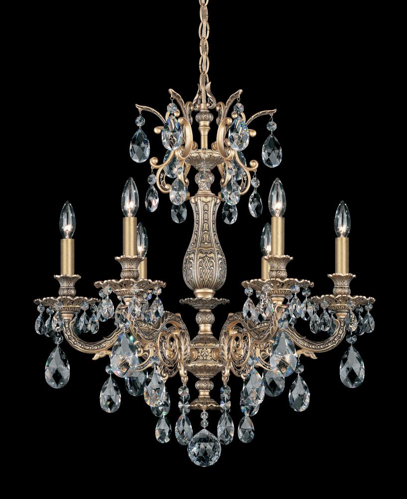 Milano 6 Light 120V Chandelier in Heirloom Bronze with Radiance Crystal