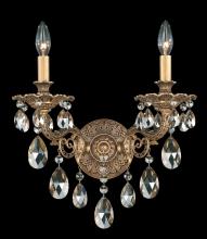 Schonbek 1870 5642-48R - Milano 2 Light 120V Wall Sconce in Antique Silver with Radiance Crystal