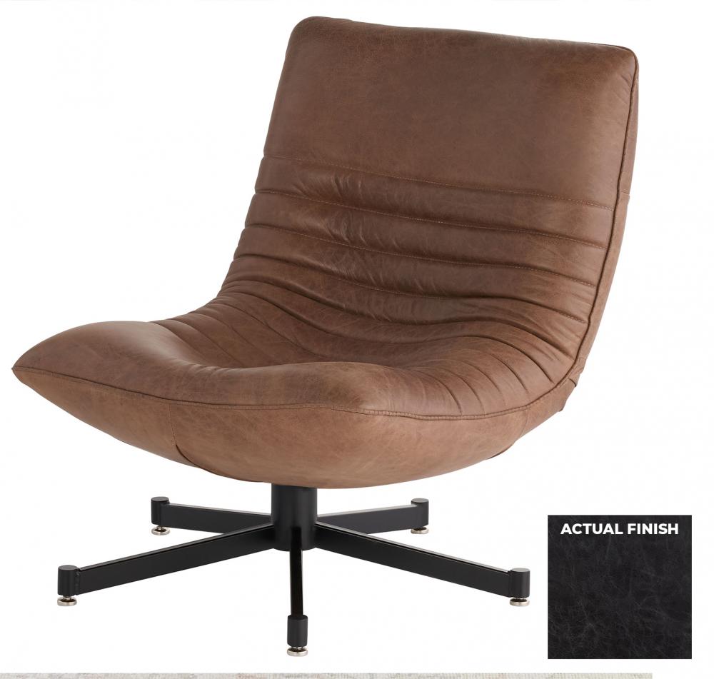 Eduarda Chair Black Distressed Leather