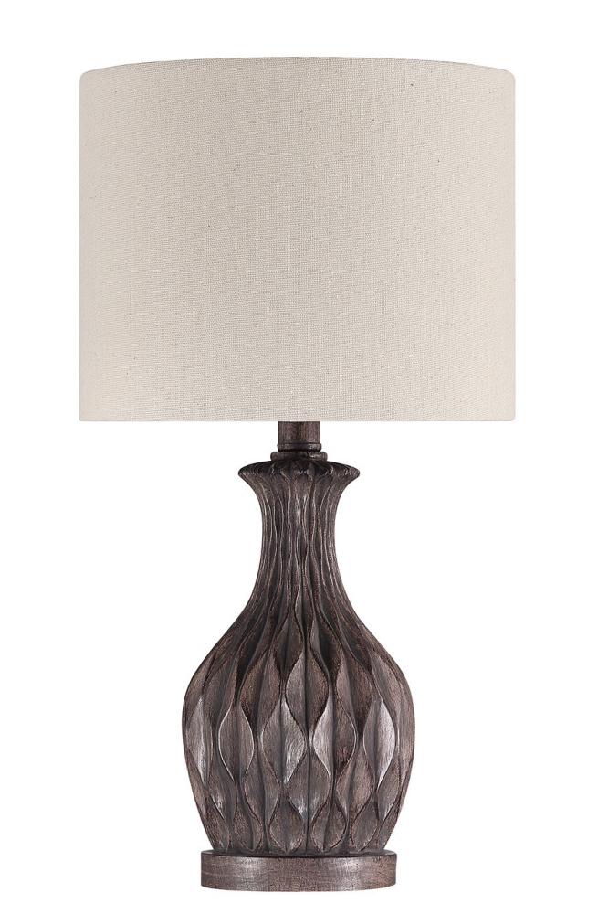BL73LTX, Brown Carved Base with Linen Shade (2 Pack)