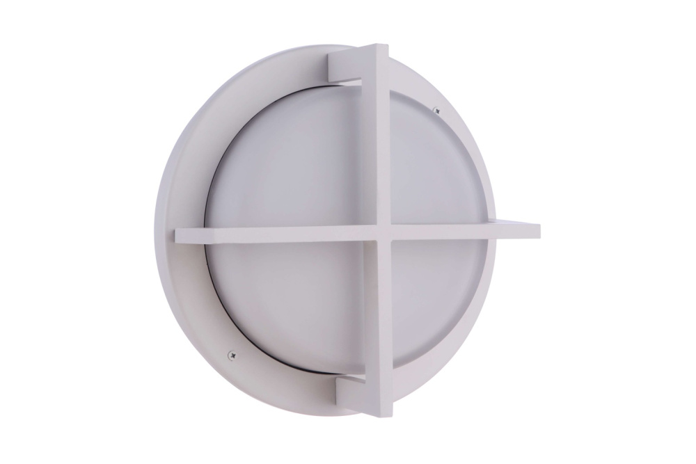 Outdoor Small Round Bulkhead in Textured White