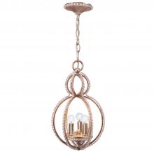 Crystorama 6760-DT - Garland 3 Light Crystal Bead Distressed Twilight Mini Chandelier