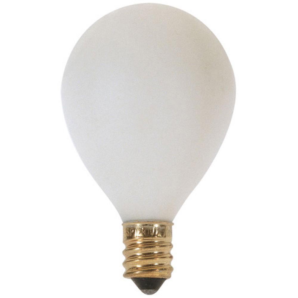 10 Watt G12 1/2 Pear Incandescent; Satin White; 1500 Average rated hours; 60 Lumens; Candelabra