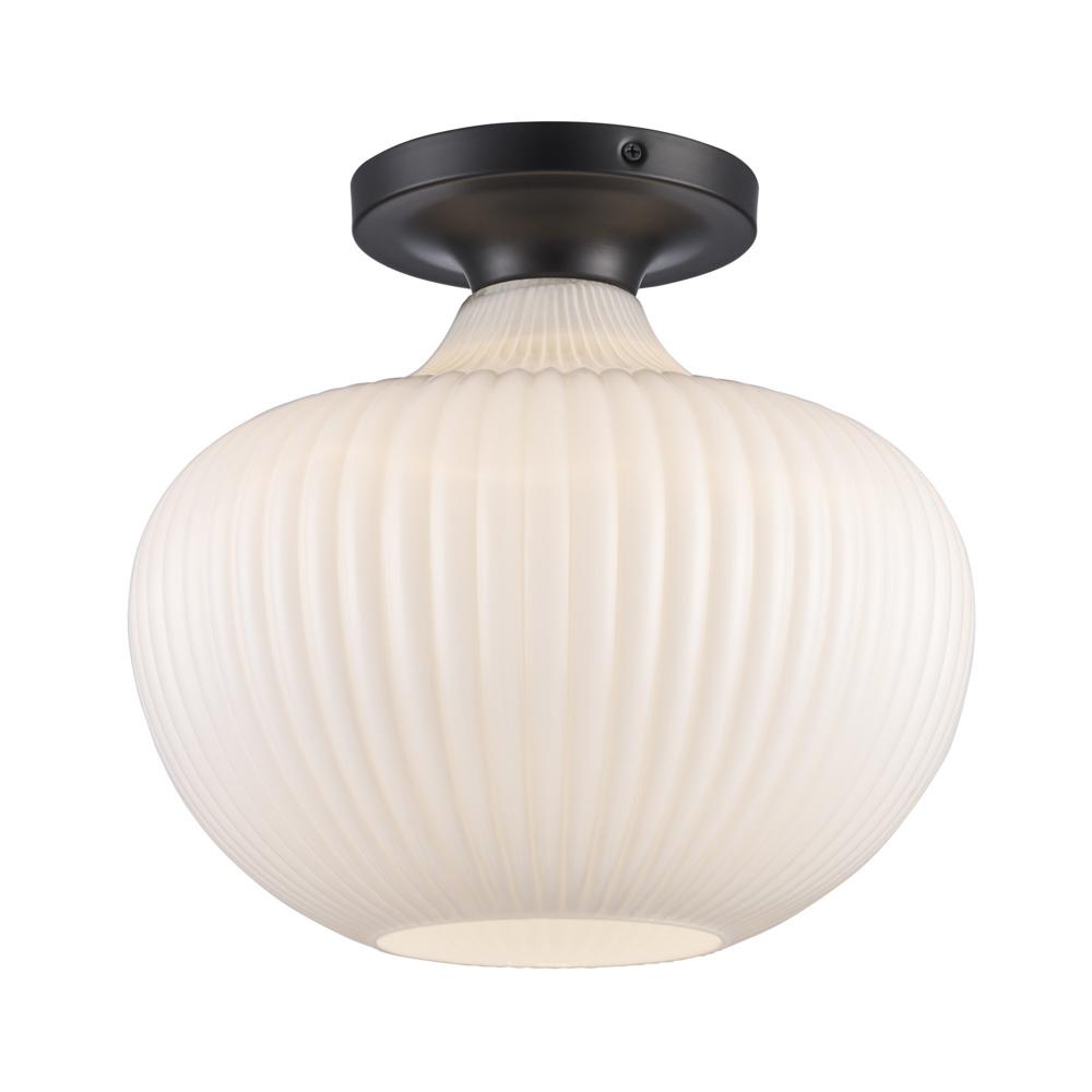 1LT FLUSH-12" WHITE JADE GLASS
