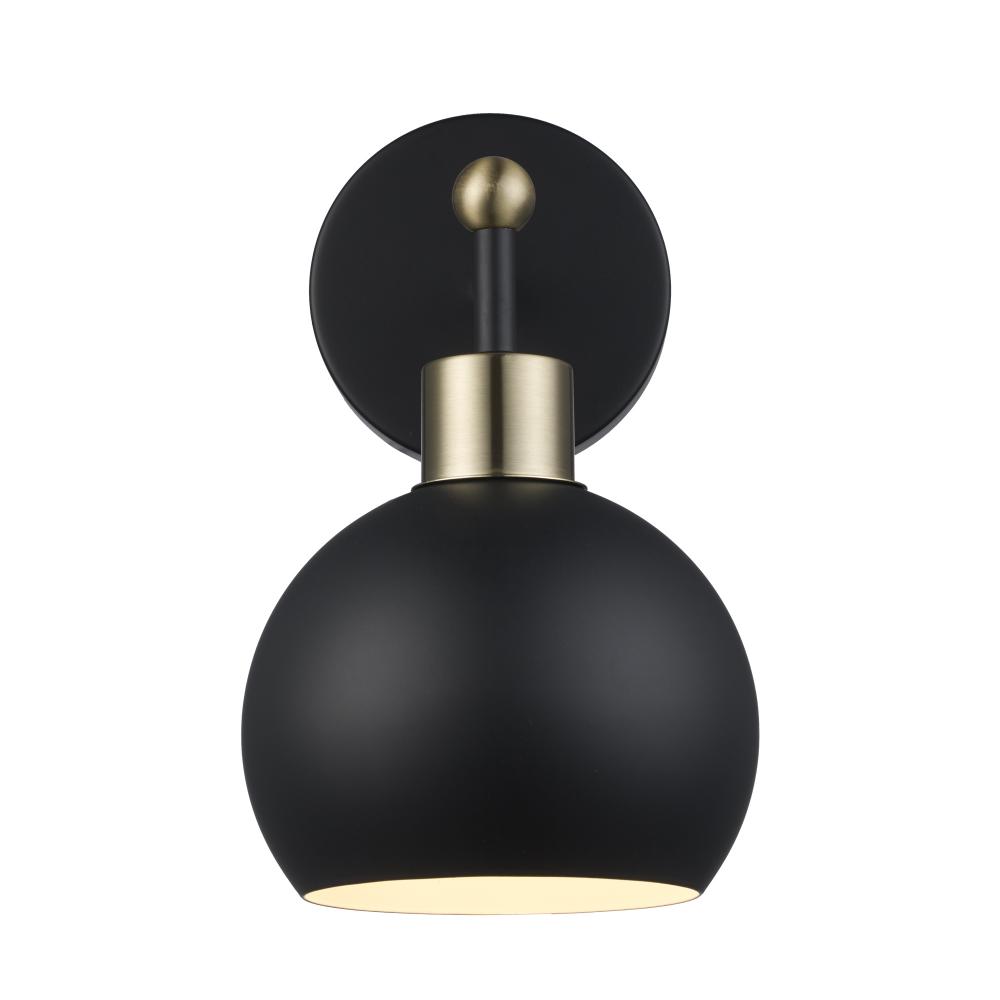 1LT SCONCE-BK METAL SHADE-BK-A