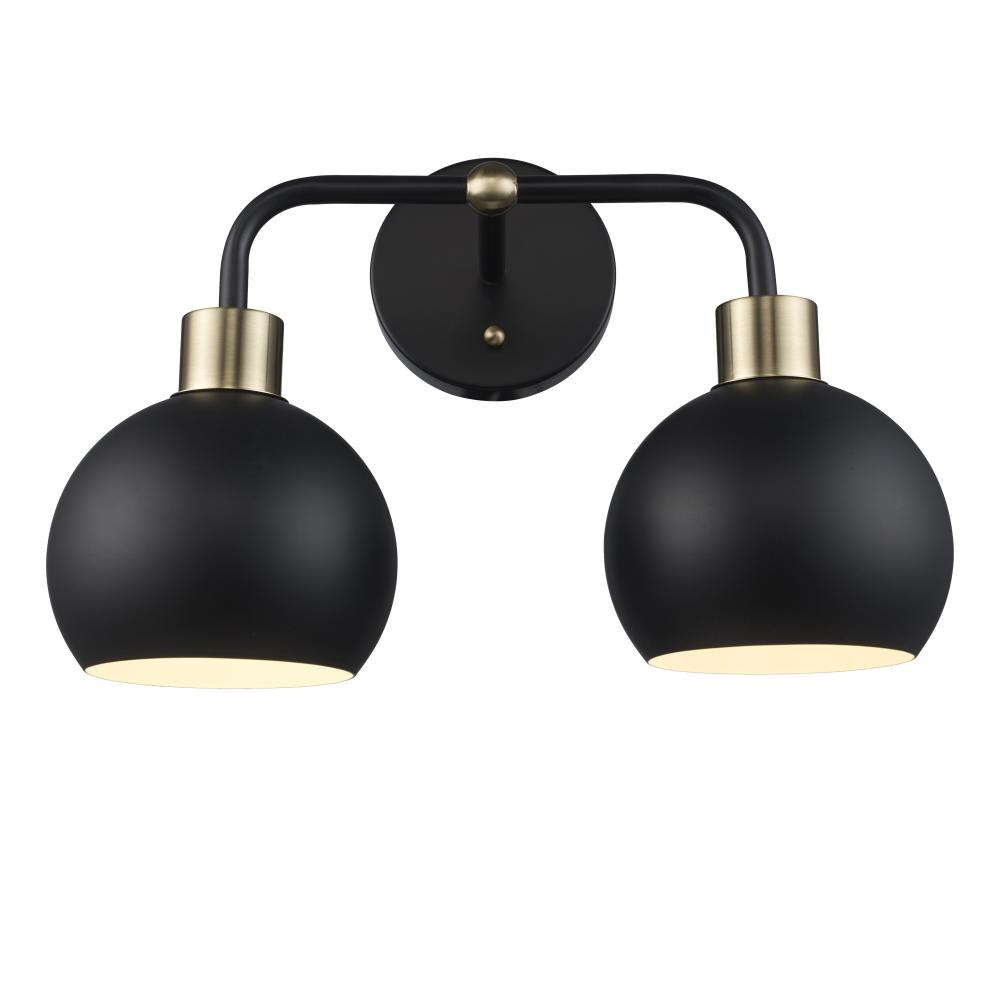 2LT VANITY-BK METAL SHADES-BK-