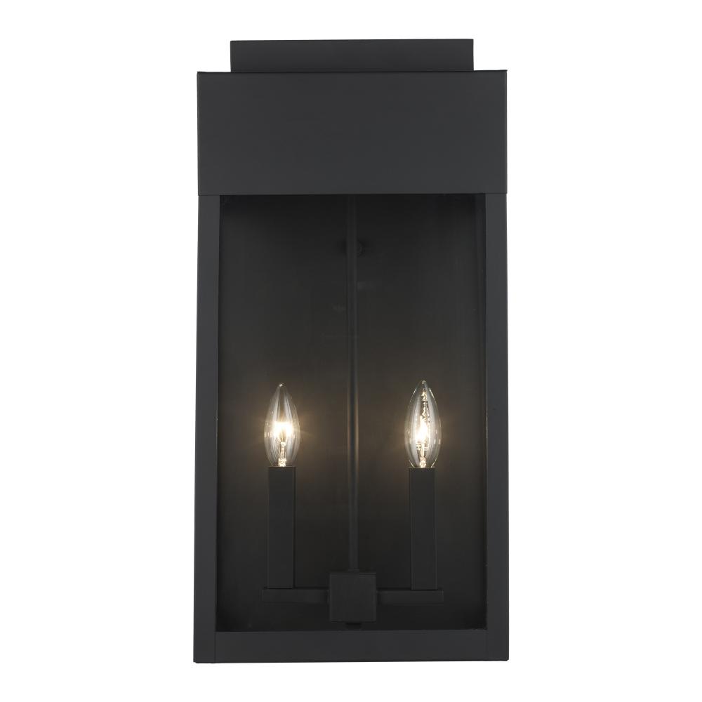 2LT WALL-FLAT TOP-MED-BK