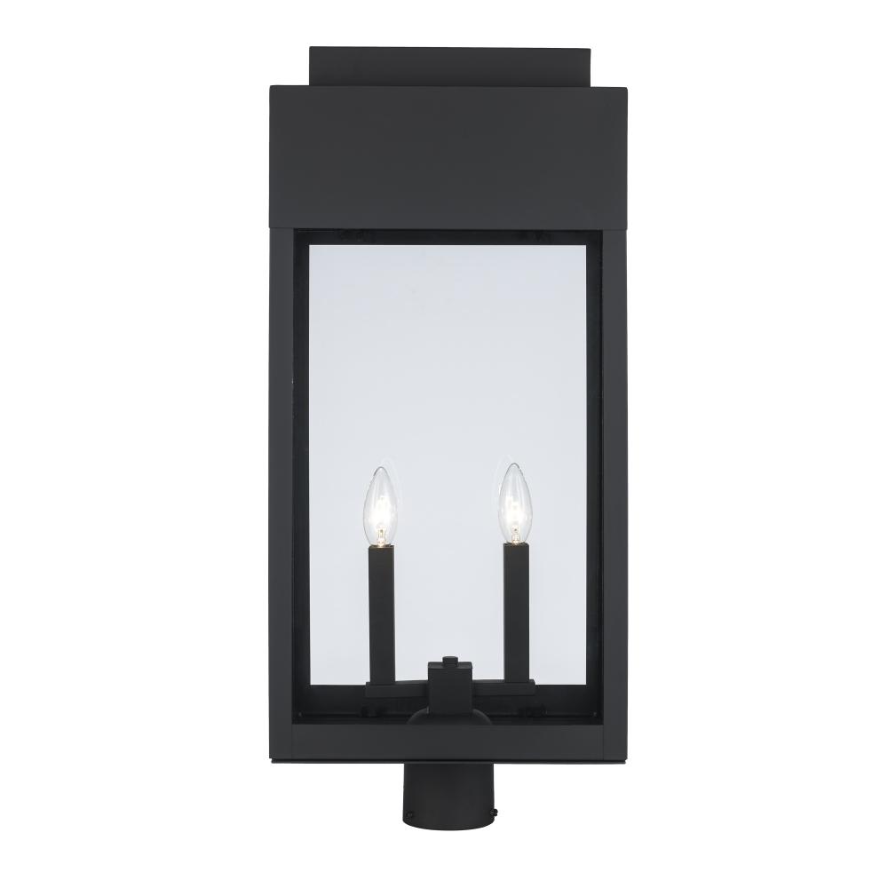 2LT POST TOP-FLAT TOP-LG-BK