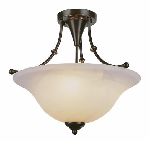 3LT SEMI-FLUSH-MRBZLD GLASS