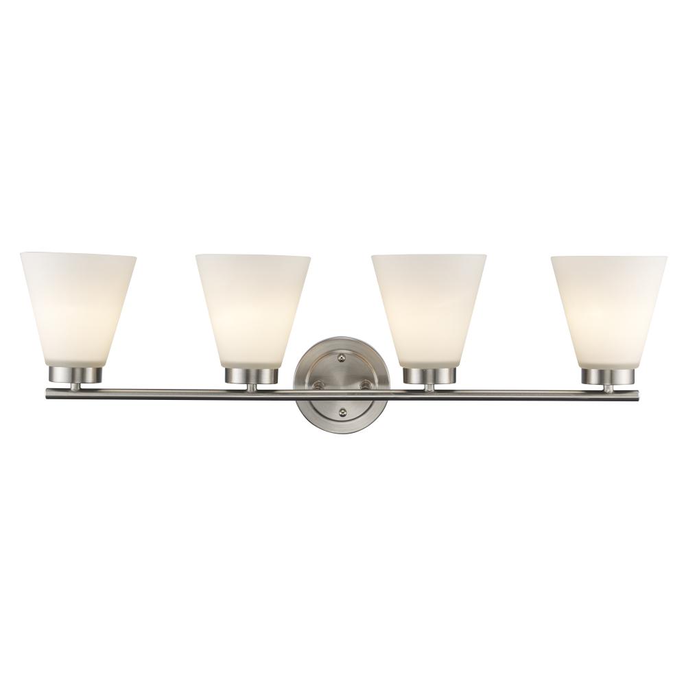 4LT VANITY-FLARED GLASS-BN