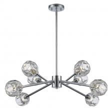 Trans Globe 11668 PC - 8LT PENDANT-CRYSTAL SHADE-PC