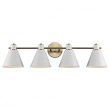 Trans Globe 22594 AG-WH - 4LT VANITY-METALSHADES-AG-WH