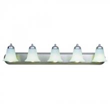 Trans Globe 3505 BN - 5 LT BATH-MRBLZD/BELL GLASS