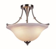 Trans Globe 6540 BN - 3LT SEMI-FLUSH-MRBZLD GLASS