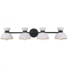 Trans Globe 71854 WH-BK - 4LT VANITY-DOUBLE METAL SHADE-