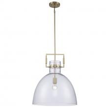Trans Globe PND-2229 AG - 1LT PENDANT-LG-CLEAR GLASS-BK
