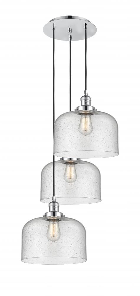 Cone - 3 Light - 18 inch - Polished Chrome - Cord hung - Multi Pendant
