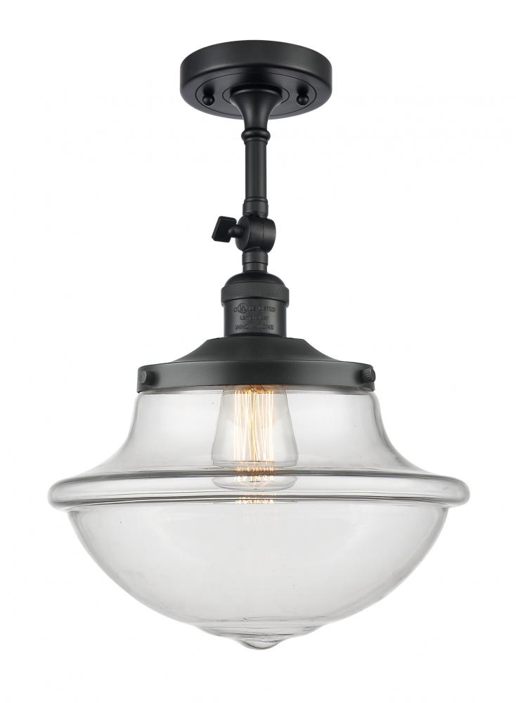 Oxford - 1 Light - 12 inch - Matte Black - Adjustable Semi-Flush Mount