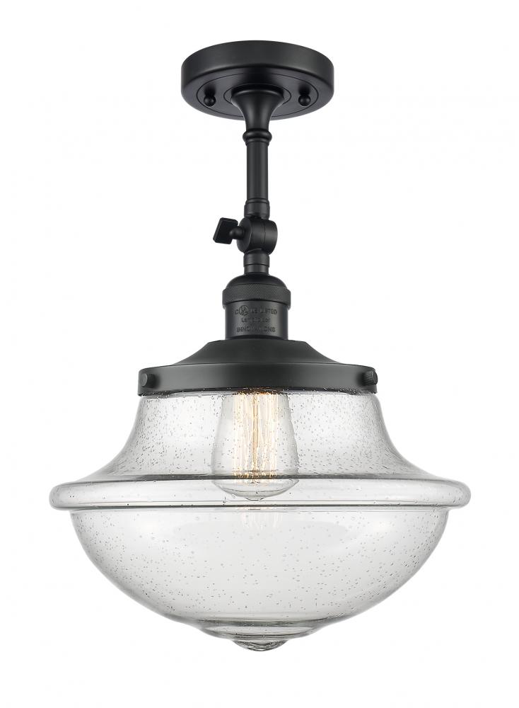 Oxford - 1 Light - 12 inch - Matte Black - Adjustable Semi-Flush Mount