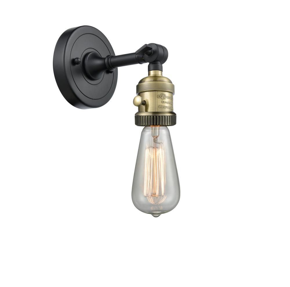 Bare Bulb - 1 Light - 5 inch - Black Antique Brass - Adjustable Sconce