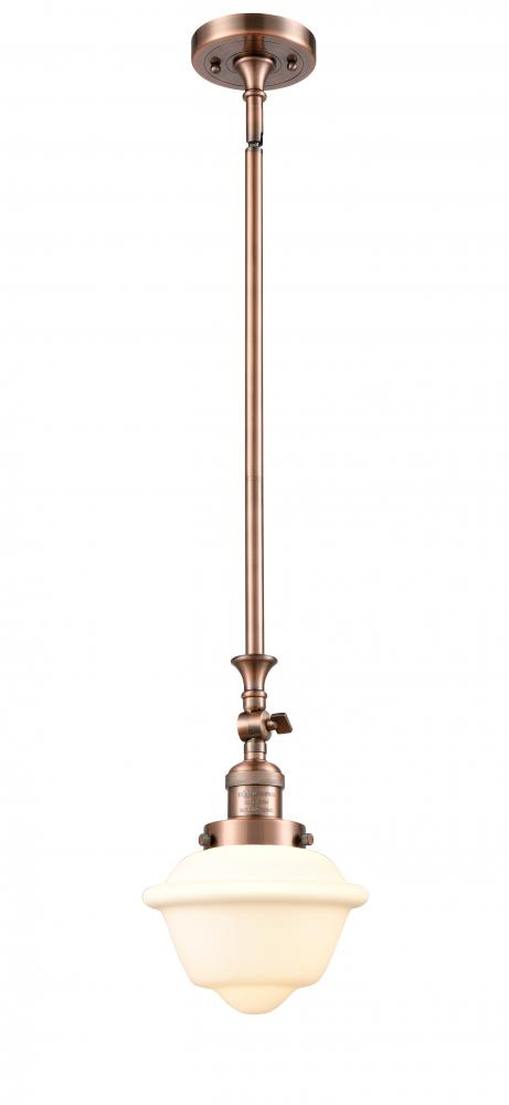 Oxford - 1 Light - 7 inch - Antique Copper - Stem Hung - Adjustable Mini Pendant