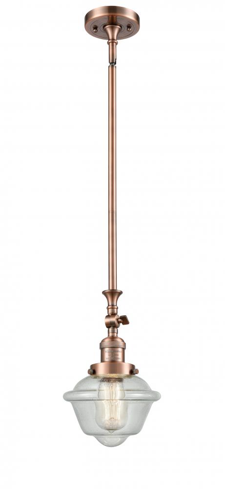Oxford - 1 Light - 7 inch - Antique Copper - Stem Hung - Adjustable Mini Pendant