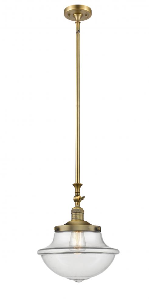 Oxford - 1 Light - 12 inch - Brushed Brass - Stem Hung - Adjustable Mini Pendant