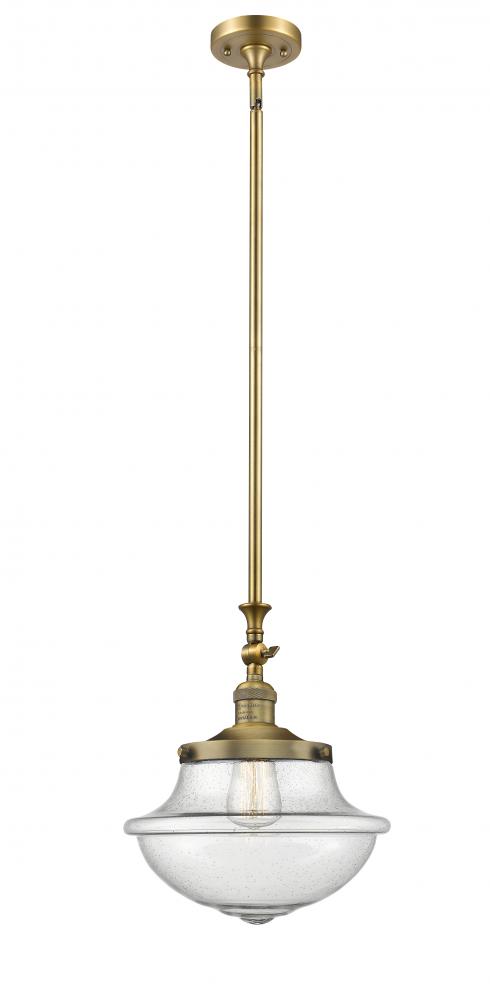 Oxford - 1 Light - 12 inch - Brushed Brass - Stem Hung - Adjustable Mini Pendant