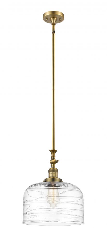 Bell - 1 Light - 12 inch - Brushed Brass - Stem Hung - Adjustable Mini Pendant