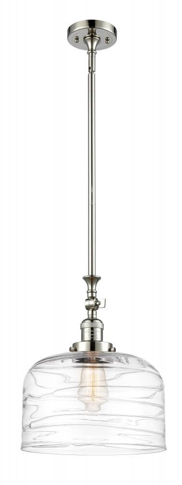 Bell - 1 Light - 12 inch - Polished Nickel - Stem Hung - Adjustable Mini Pendant
