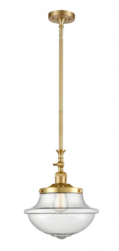 Oxford - 1 Light - 12 inch - Satin Gold - Stem Hung - Adjustable Mini Pendant