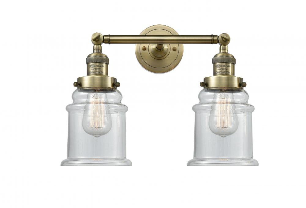 Canton - 2 Light - 17 inch - Antique Brass - Adjustable Bath Vanity Light