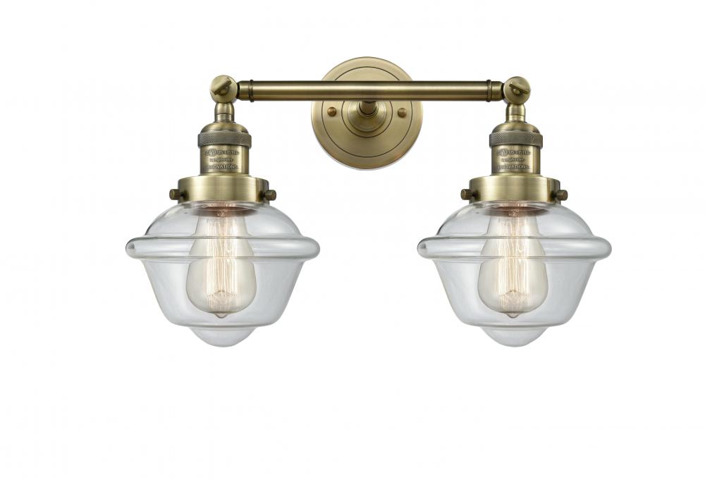 Oxford - 2 Light - 17 inch - Antique Brass - Adjustable Bath Vanity Light