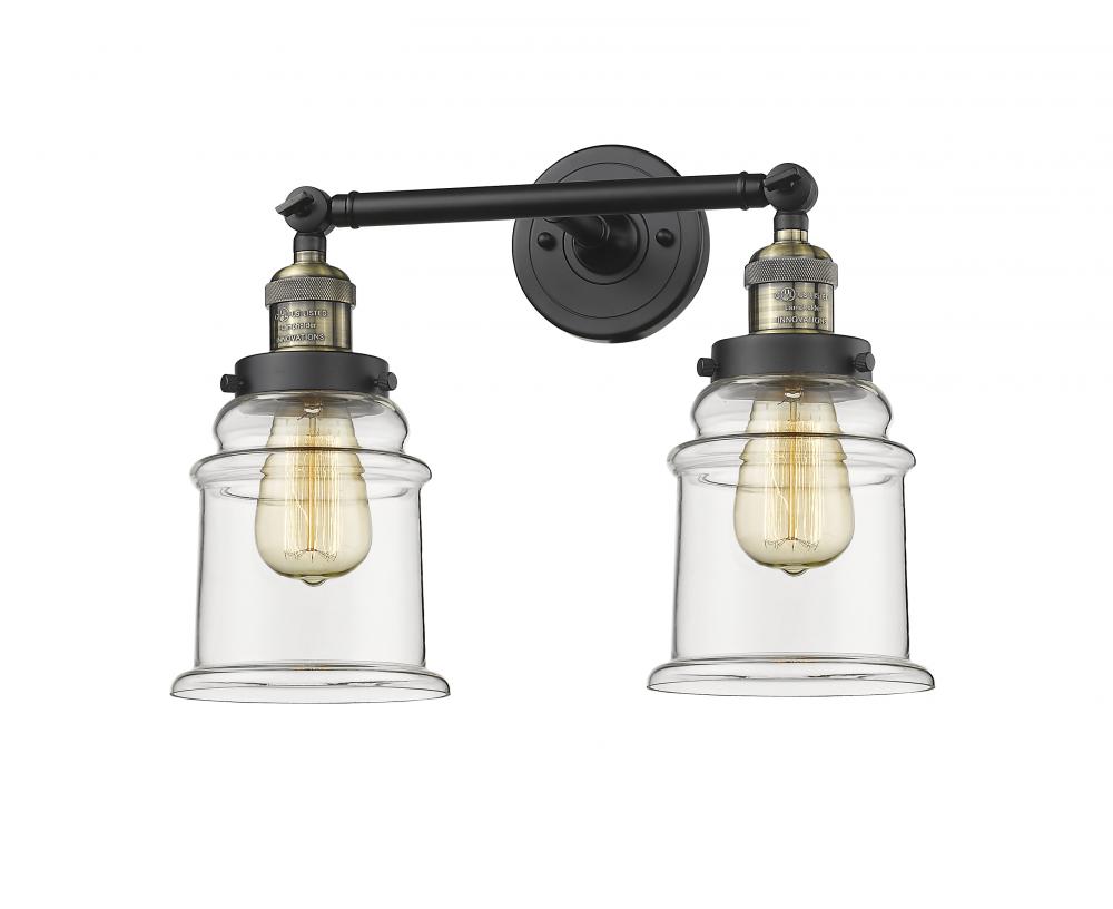 Canton - 2 Light - 17 inch - Black Antique Brass - Adjustable Bath Vanity Light