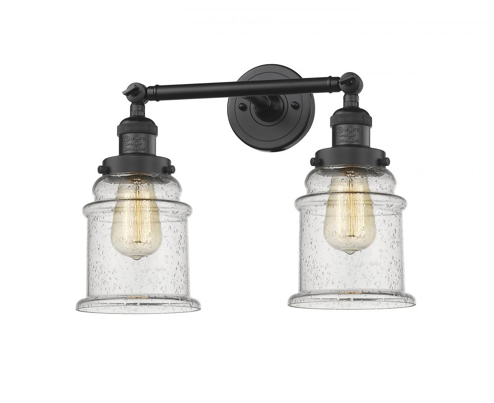 Canton - 2 Light - 17 inch - Matte Black - Adjustable Bath Vanity Light