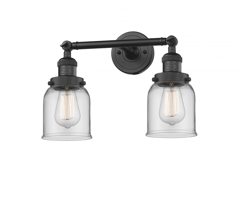 Bell - 2 Light - 16 inch - Matte Black - Adjustable Bath Vanity Light
