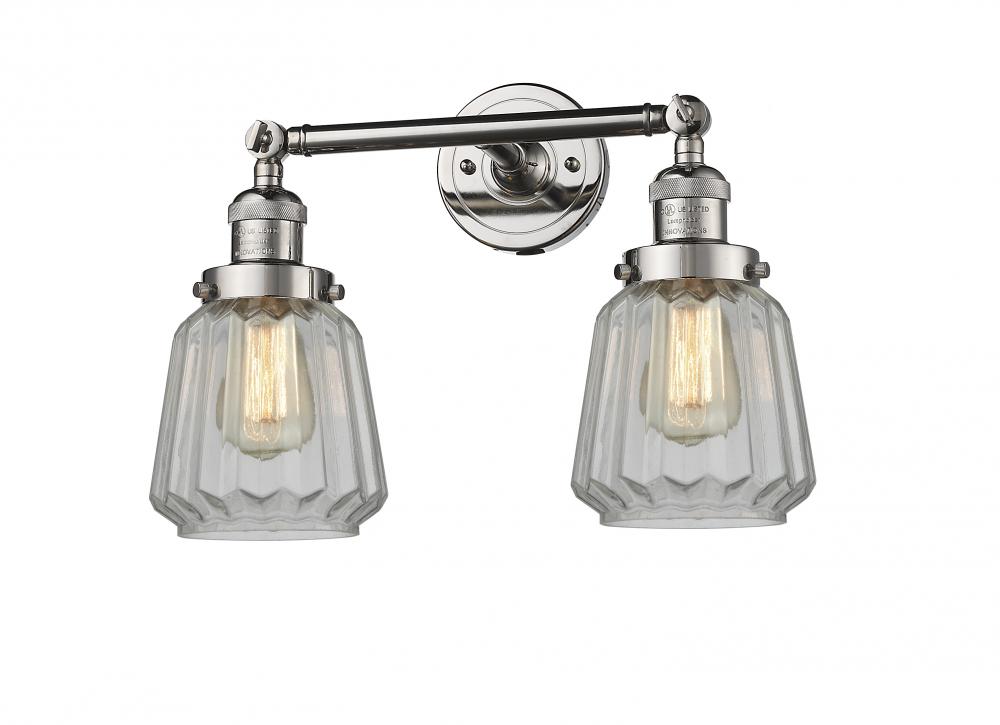 Chatham - 2 Light - 16 inch - Polished Nickel - Adjustable Bath Vanity Light