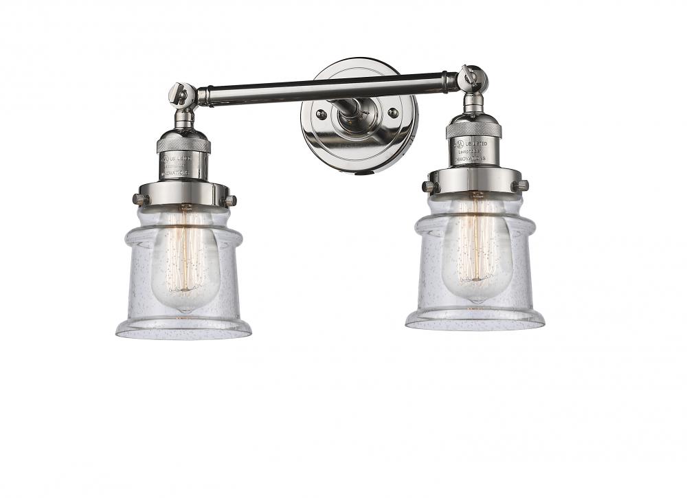 Canton - 2 Light - 17 inch - Polished Nickel - Adjustable Bath Vanity Light