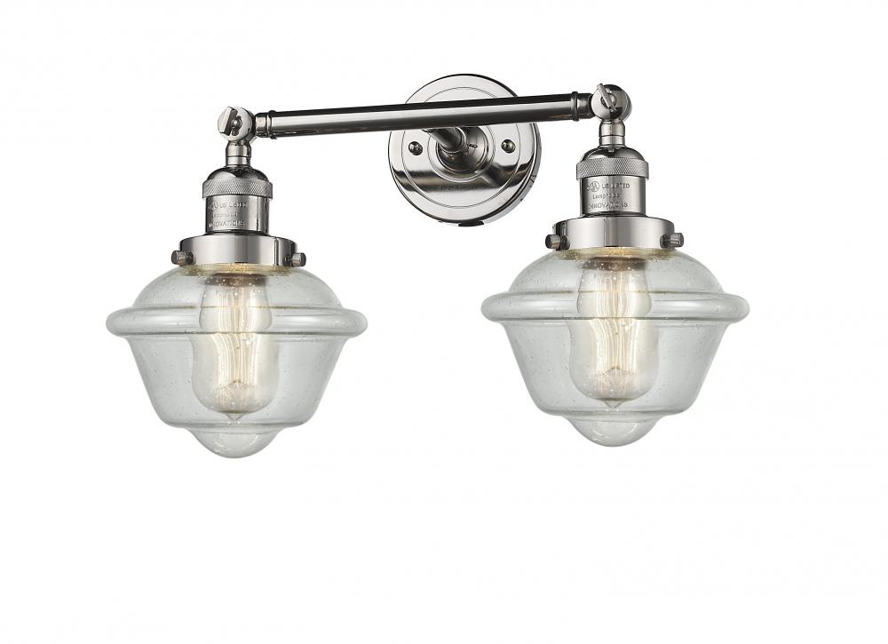 Oxford - 2 Light - 17 inch - Polished Nickel - Adjustable Bath Vanity Light