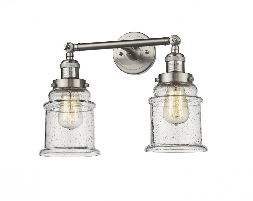 Canton - 2 Light - 17 inch - Brushed Satin Nickel - Adjustable Bath Vanity Light