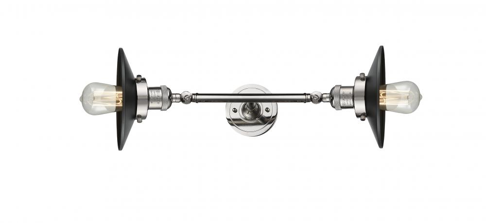 Railroad - 2 Light - 8 inch - Polished Nickel - Adjustable Bath Vanity Light