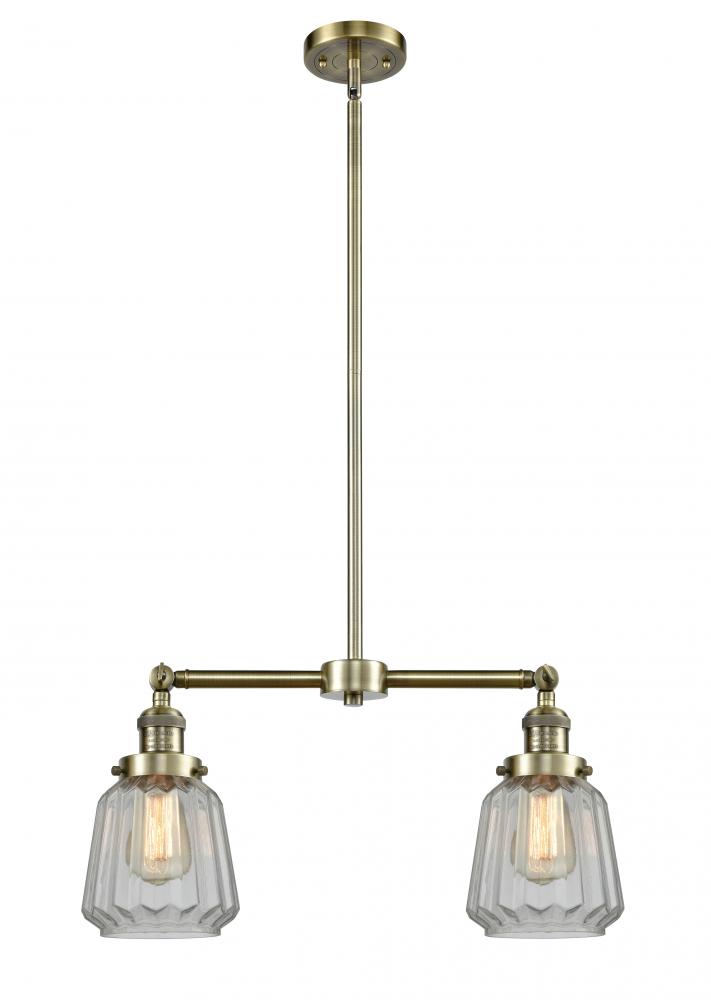 Chatham - 2 Light - 21 inch - Antique Brass - Stem Hung - Adjustable Island Light