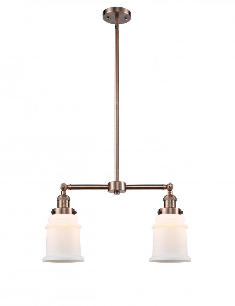 Canton - 2 Light - 21 inch - Antique Copper - Stem Hung - Adjustable Island Light