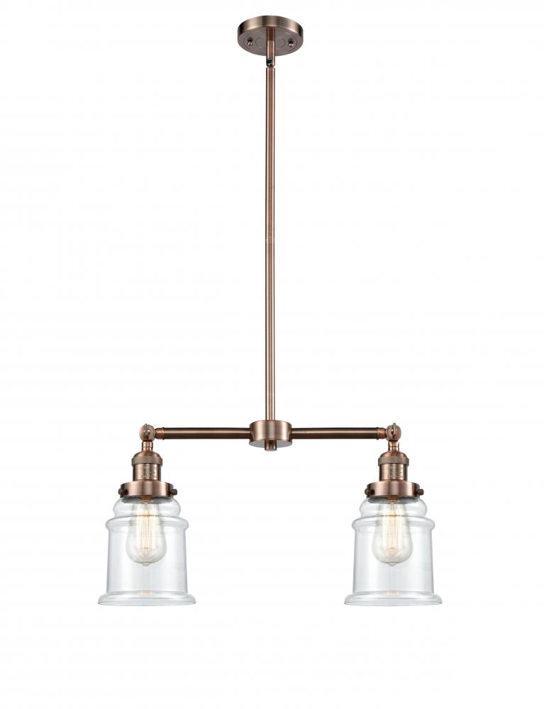 Canton - 2 Light - 21 inch - Antique Copper - Stem Hung - Adjustable Island Light