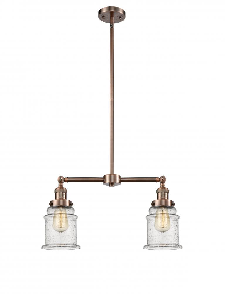 Canton - 2 Light - 21 inch - Antique Copper - Stem Hung - Adjustable Island Light