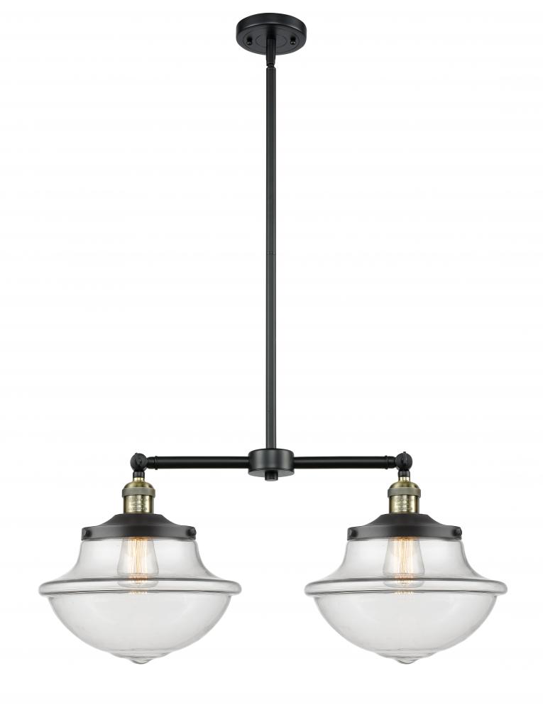 Oxford - 2 Light - 25 inch - Black Antique Brass - Stem Hung - Adjustable Island Light
