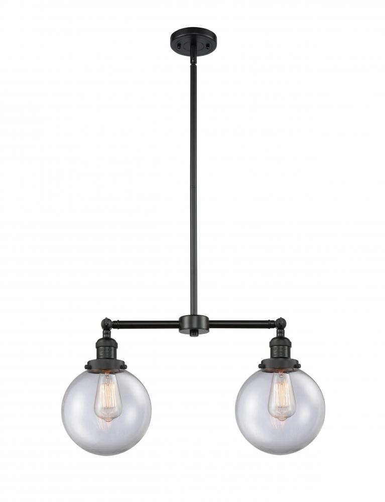 Beacon - 2 Light - 25 inch - Matte Black - Stem Hung - Adjustable Island Light