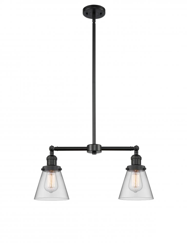 Cone - 2 Light - 21 inch - Matte Black - Stem Hung - Adjustable Island Light