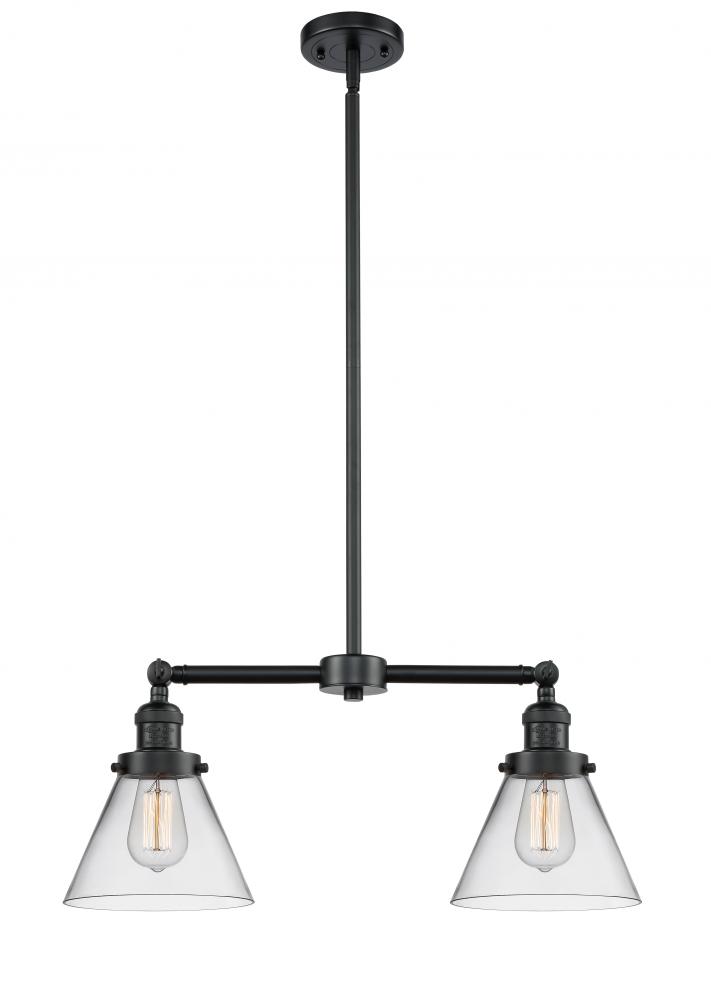 Cone - 2 Light - 21 inch - Oil Rubbed Bronze - Stem Hung - Adjustable Island Light