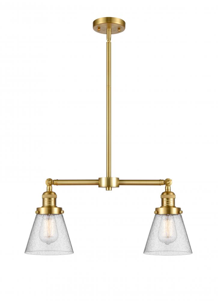 Cone - 2 Light - 21 inch - Satin Gold - Stem Hung - Adjustable Island Light